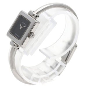 GUCCI Watches Quartz 1900L Stainless Steel Silver Square face black dial | AlmaBagz