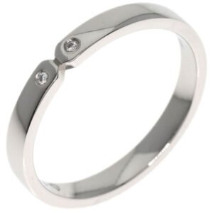 HERMES Ring PT950 Silver Ever Kelly 2P Diamond #51 | AlmaBagz
