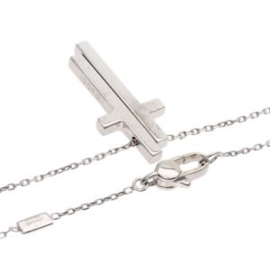 GUCCI Necklace K18WG Silver Separate cross diamond | AlmaBagz