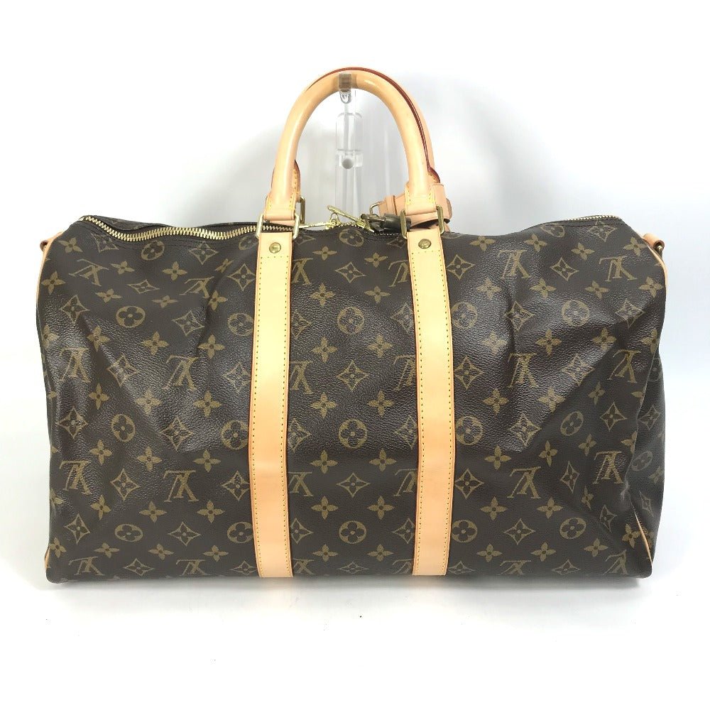 LOUIS VUITTON Boston Duffel bag M41418 Monogram canvas Brown Travel Bag Shoulder Bag Handbag Keepall bandouliere45 | AlmaBagz