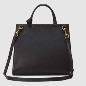 Gucci GG Marmont Small Top Handle Bag Lightweight Leather Black | AlmaBagz