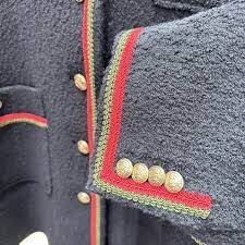 Gucci Soft Tweed Bouclé Black Button Down Coat with Green Red Web | AlmaBagz