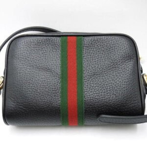 Gucci Ophidia Mini Shoulder Bag with Web in Black | AlmaBagz