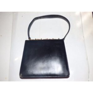 Gucci Vintage Pursesdesigner Purses Black With Bold Gold Hardware Leather Shoulder Bag | AlmaBagz