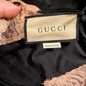 Gucci Lace-Trim Cotton Maxi Dress in Black | AlmaBagz