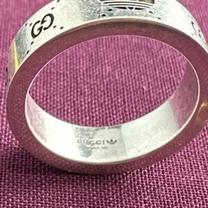 Gucci x Adidas Engraved Silver Ring | AlmaBagz