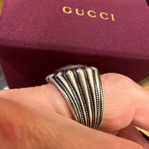 Gucci Interlocking G Engraved Ring | AlmaBagz