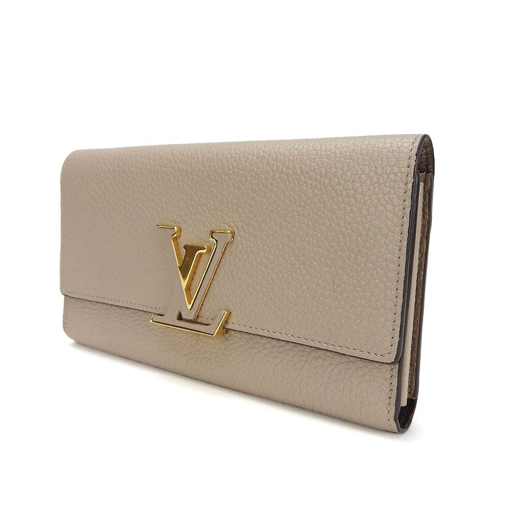 LOUIS VUITTON Long Wallet Purse M61249 leather beige Portefeuille Capsine Women Used | AlmaBagz