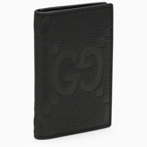 Gucci Black Vertical Wallet In Jumbo Gg Men | AlmaBagz