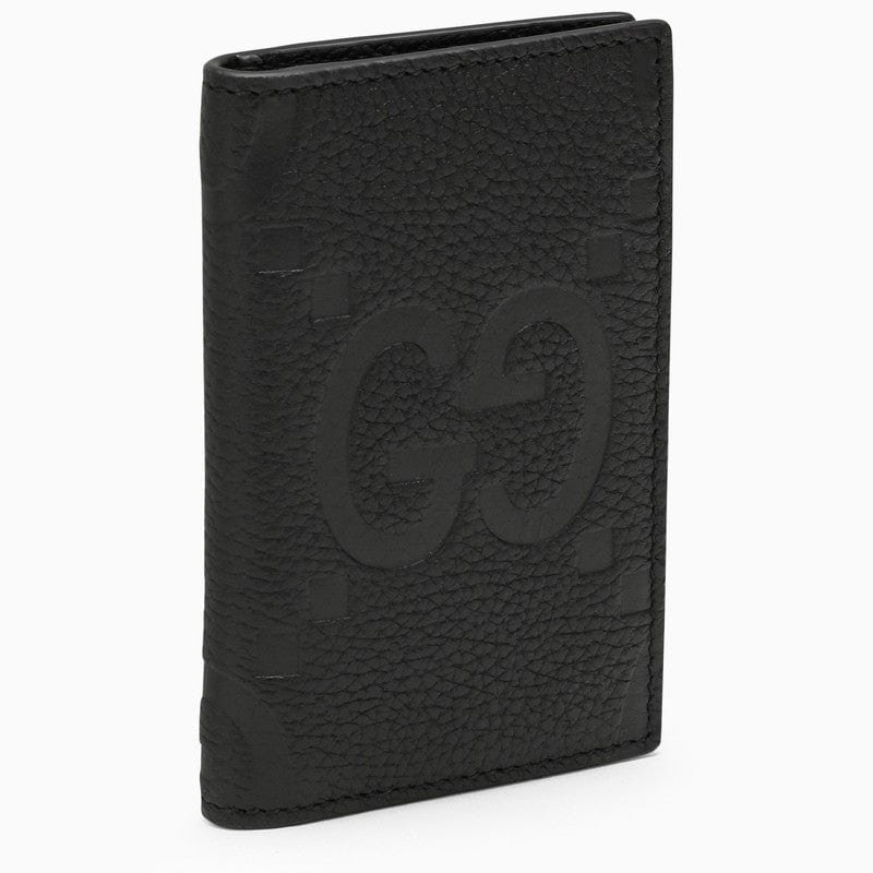 Gucci Black Vertical Wallet In Jumbo Gg Men | AlmaBagz