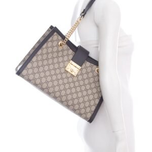 Gucci Black GG Supreme Padlock Series Tote | AlmaBagz