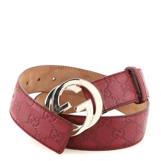 Gucci Interlocking GG Leather Belt In Mystic Red | AlmaBagz