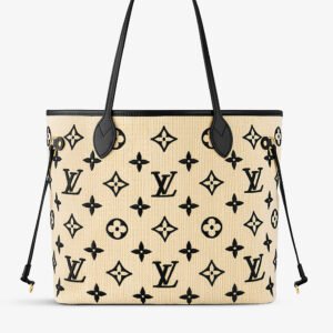 LOUIS VUITTON Neverfull leather and cotton-blend tote bag | AlmaBagz