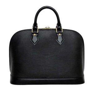 Louis Vuitton Black Leather Alma handbag bag | AlmaBagz