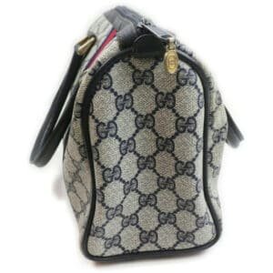 Gucci Boston Bag Guccissima With And Blue Navy G Printrednavy Stripe Leathercoated Canvas Satchel | AlmaBagz