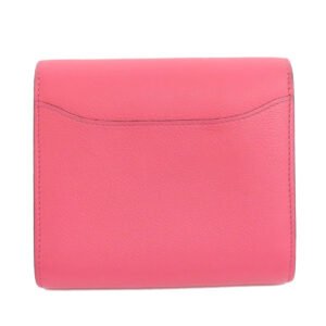 HERMES Bifold Wallet Vaugham pink Constance Compact SilverMetal | AlmaBagz