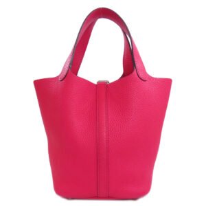 HERMES Handbag Taurillon Clemence pink Picotin Lock PM SilverMetal Women Used | AlmaBagz