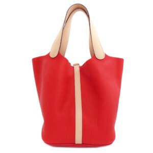 HERMES Handbag Taurillon Clemence, Swift Red Picotin Lock Kazak MM SilverMetal Women Used | AlmaBagz