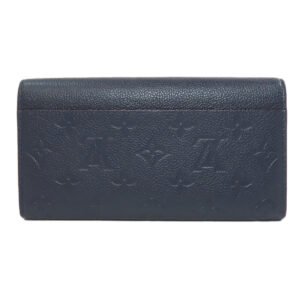 LOUIS VUITTON Long Wallet Purse M62125 Ann Platt Navy Portefeuille Sara | AlmaBagz