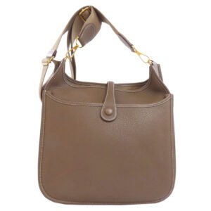 HERMES Shoulder Bag Taurillon Clemence beige Evelyn 3 PM Etoupe Gold Metal Women Used | AlmaBagz