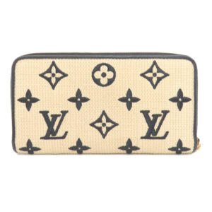 LOUIS VUITTON Long Wallet Purse M82529 Cotton canvas beige Zippy Wallet by the Pool | AlmaBagz