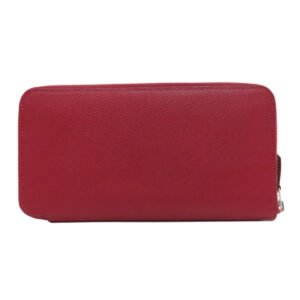 HERMES Long Wallet Purse Epsom Red Azap Silk In Long Silver Metal | AlmaBagz