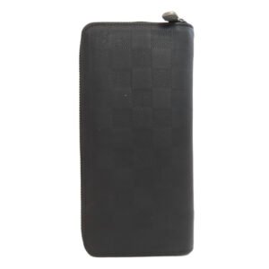 LOUIS VUITTON Long Wallet Purse N63548 Damier Anfini black Zippy wallet ã» Vertical | AlmaBagz