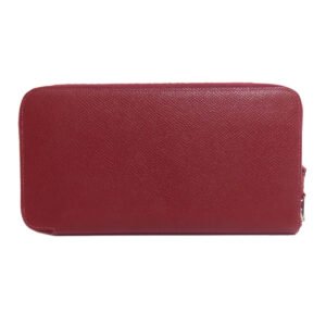 HERMES Long Wallet Purse Epsom Red Azap Silkin Silver Metal | AlmaBagz