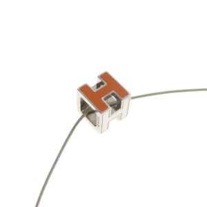 HERMES Necklace metallic Orange H cube Women Used | AlmaBagz
