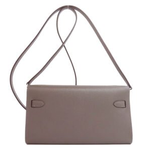 HERMES Long Wallet Purse Epsom gray Kelly To Go SilverMetal Women Used | AlmaBagz