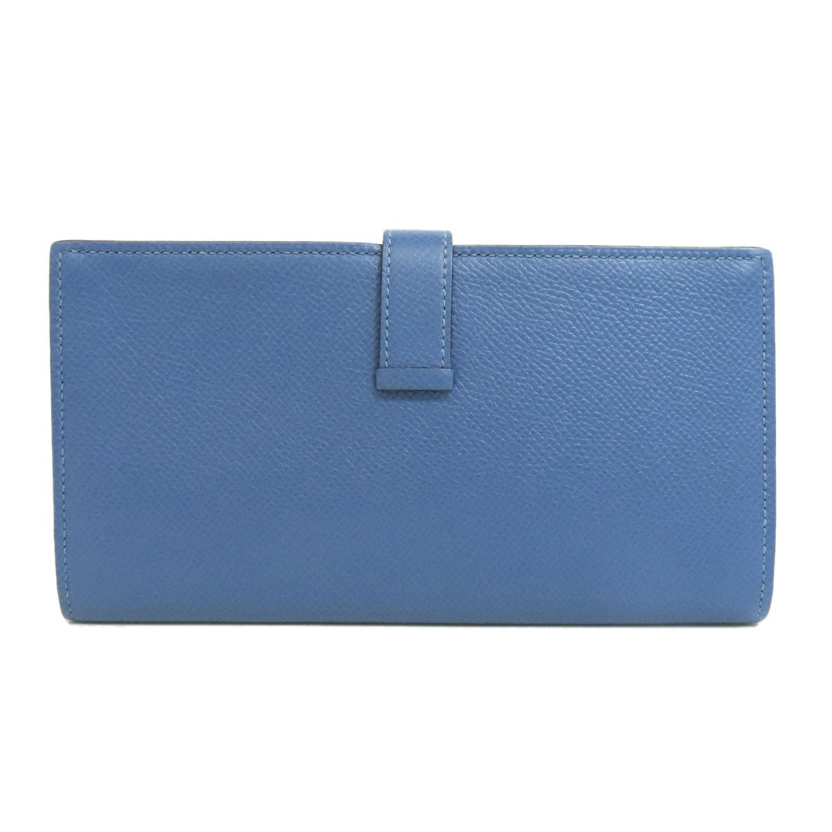 HERMES Long Wallet Purse Epsom blue Bearn Soufflet Gold Metal | AlmaBagz