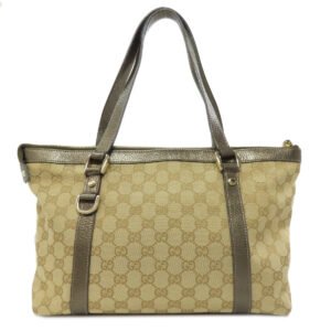 GUCCI Tote Bag 141470 canvas Brown Abbey GG pattern Women Used | AlmaBagz