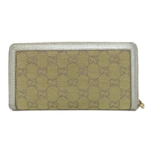 GUCCI Long Wallet Purse 224252 Canvas, Leather Brown GG Women Used | AlmaBagz