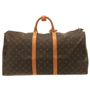 Louis Vuitton Brown Canvas Keepall Bandouli√®re 55 travel bag | AlmaBagz