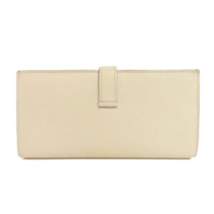 HERMES Long Wallet Purse Epsom white Bearn Soufflet Verso SilverMetal Women Used | AlmaBagz