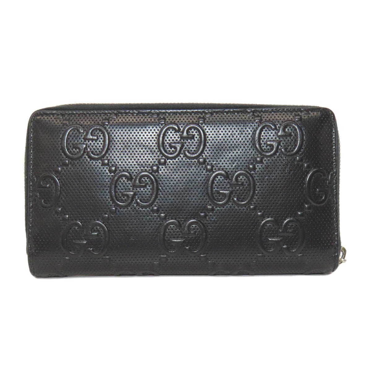 GUCCI Long Wallet Purse 625558 PVC black Zip Around GG Embossed mens Used | AlmaBagz