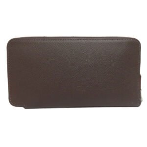 HERMES Long Wallet Purse Epsom Brown Azap Silkin Silver Metal | AlmaBagz