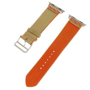 HERMES Watches Nylon beige watch belt Belt parts for Apple Watch 1.6" | AlmaBagz