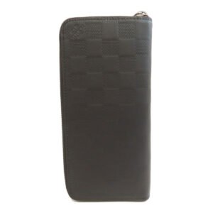 LOUIS VUITTON Long Wallet Purse M63548 Damier Anfini black Zippy wallet Vertical | AlmaBagz