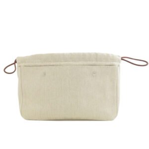 HERMES Accessory pouch Towal chevron beige fullby 25 bag in bag | AlmaBagz