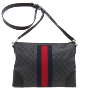 GUCCI Shoulder Bag 474139 PVC black GG Shelly line | AlmaBagz