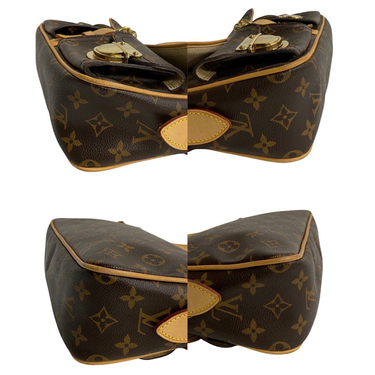 LOUIS VUITTON Shoulder Bag leather Brown Monogram Hudson PM | AlmaBagz - Image 6