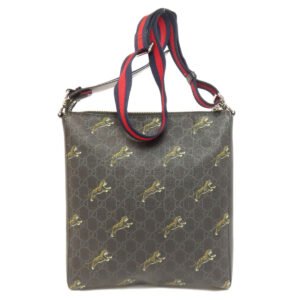 GUCCI Shoulder Bag 474137 PVC black GG Supreme Tiger Print | AlmaBagz