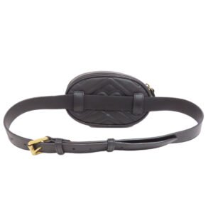 GUCCI Hip bag 476484 Calfskin black GG Marmont | AlmaBagz