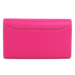 HERMES Long Wallet Purse Epsom pink Constance Long SilverMetal | AlmaBagz