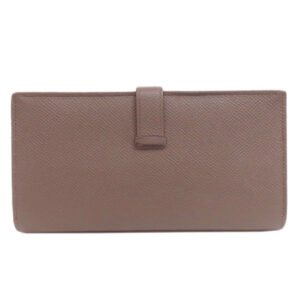 HERMES Long Wallet Purse Epsom gray Bearn soufflet ethane SilverMetal | AlmaBagz