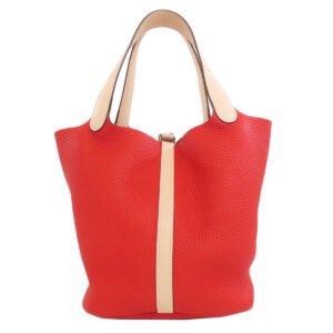 HERMES Handbag Taurillon Clemence Red Picotin Lock MM Touch SilverMetal | AlmaBagz