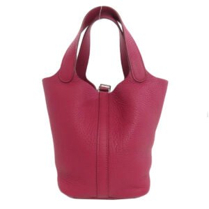 HERMES Handbag Taurillon Clemence Red Picotin Lock PM SilverMetal | AlmaBagz