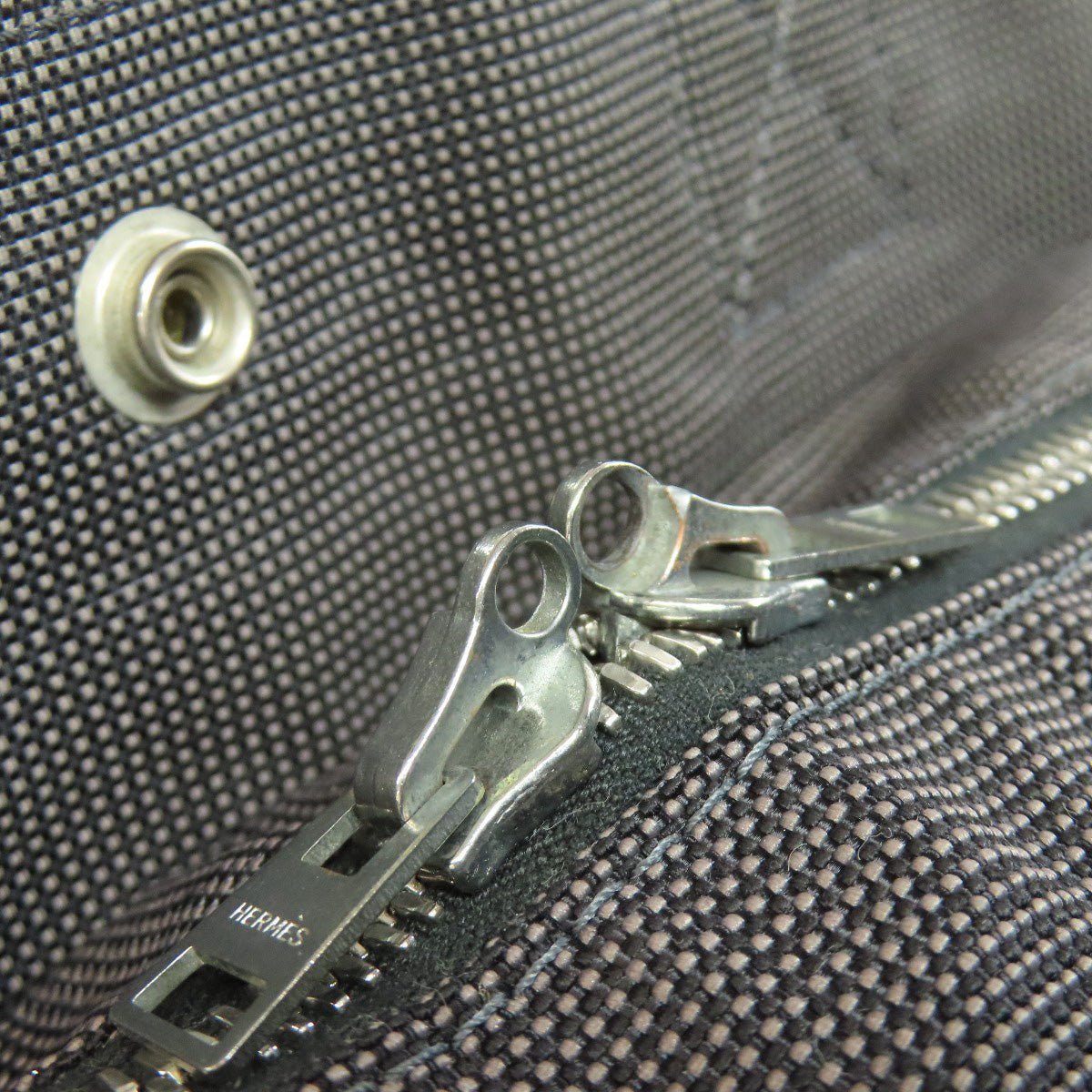 HERMES Handbag canvas gray Her LineMM | AlmaBagz - Image 11