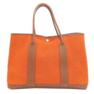 HERMES Tote Bag Tower ash Orange Garden Party PM SilverMetal | AlmaBagz